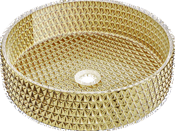 Mexen Aura skleněné umyvadlo na desku 39 x 39 cm, zlatá - 24013952