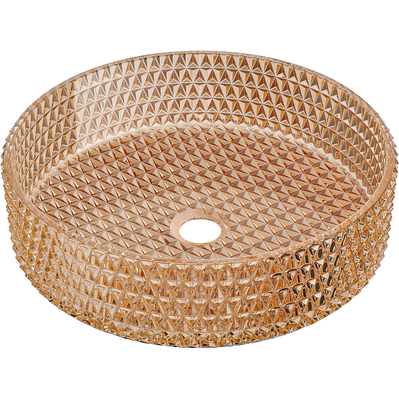 Mexen Aura skleněné umyvadlo na desku 39 x 39 cm, růžové zlato - 24013968