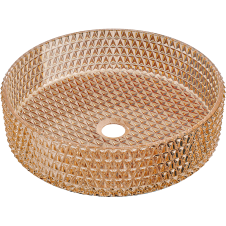 Mexen Aura skleněné umyvadlo na desku 39 x 39 cm, růžové zlato - 24013968