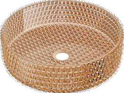 Mexen Aura skleněné umyvadlo na desku 39 x 39 cm, růžové zlato - 24013968