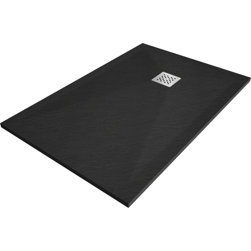 Mexen Stone+ kompozitový obdélníkový sprchový kout 90 x 80 cm, černý - 44708090