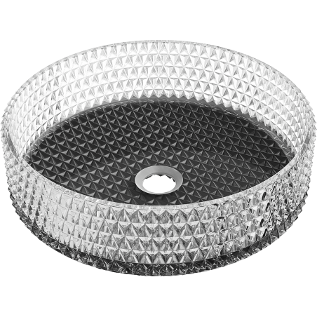 Mexen Aura skleněné umyvadlo na desku 39 x 39 cm, transparentní/černé - 24013971