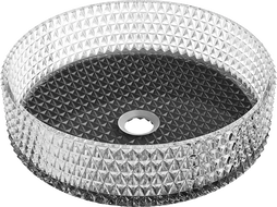 Mexen Aura skleněné umyvadlo na desku 39 x 39 cm, transparentní/černé - 24013971