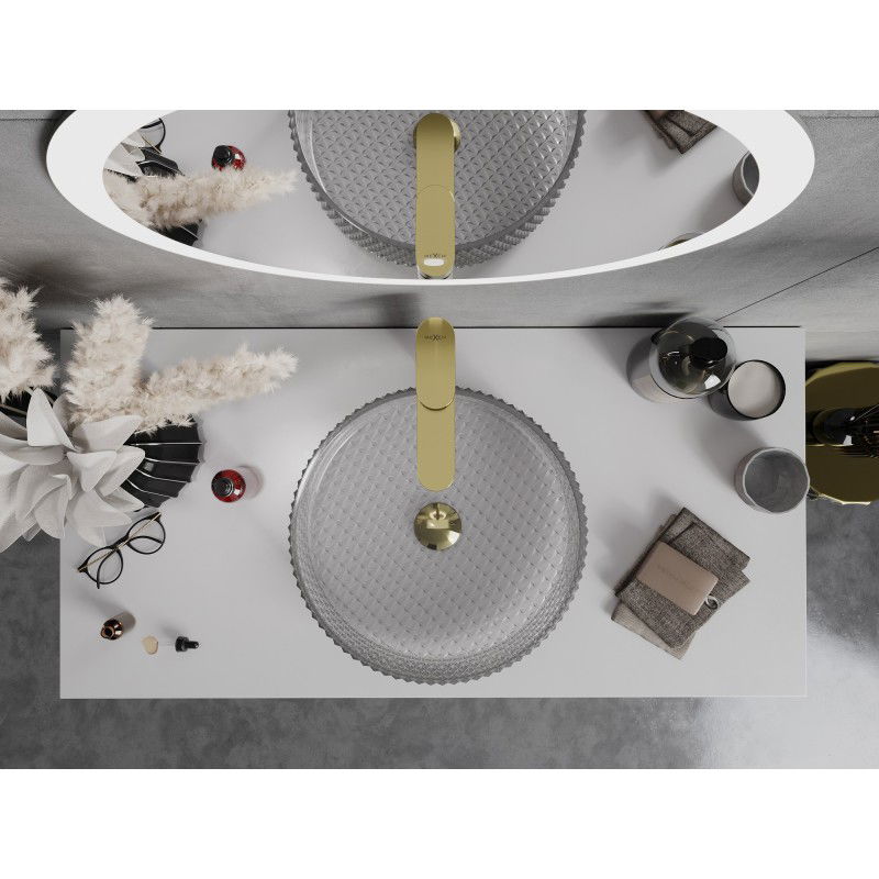 Mexen Aura skleněné umyvadlo na desku 39 x 39 cm, šedé - 24013966