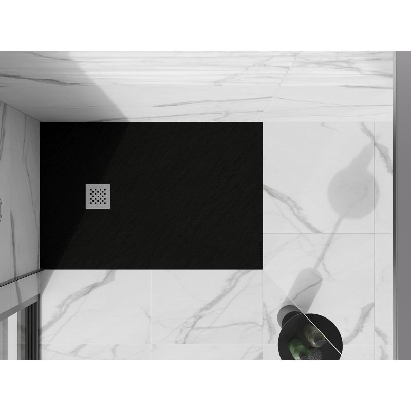 Mexen Stone+ kompozitový obdélníkový sprchový kout 90 x 80 cm, černý - 44708090