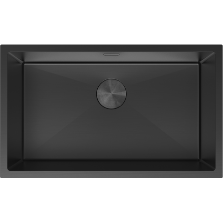 Mexen Trixo ocelový dřez 1-komorový 750 x 440 mm, černý - 6415751000-70