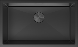 Mexen Trixo ocelový dřez 1-komorový 750 x 440 mm, černý - 6415751000-70