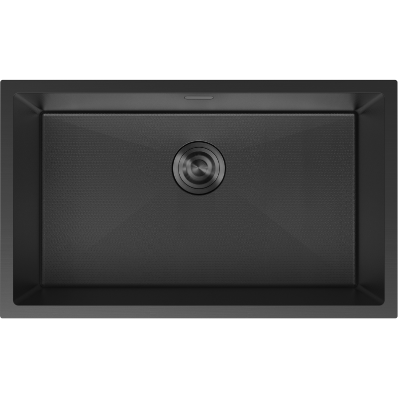 Mexen Trixo ocelový dřez 1-komorový 750 x 440 mm, černý HC - 6415751000-70HC