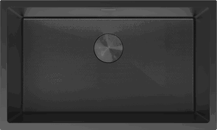 Mexen Trixo ocelový dřez 1-komorový 750 x 440 mm, černý HC - 6415751000-70HC