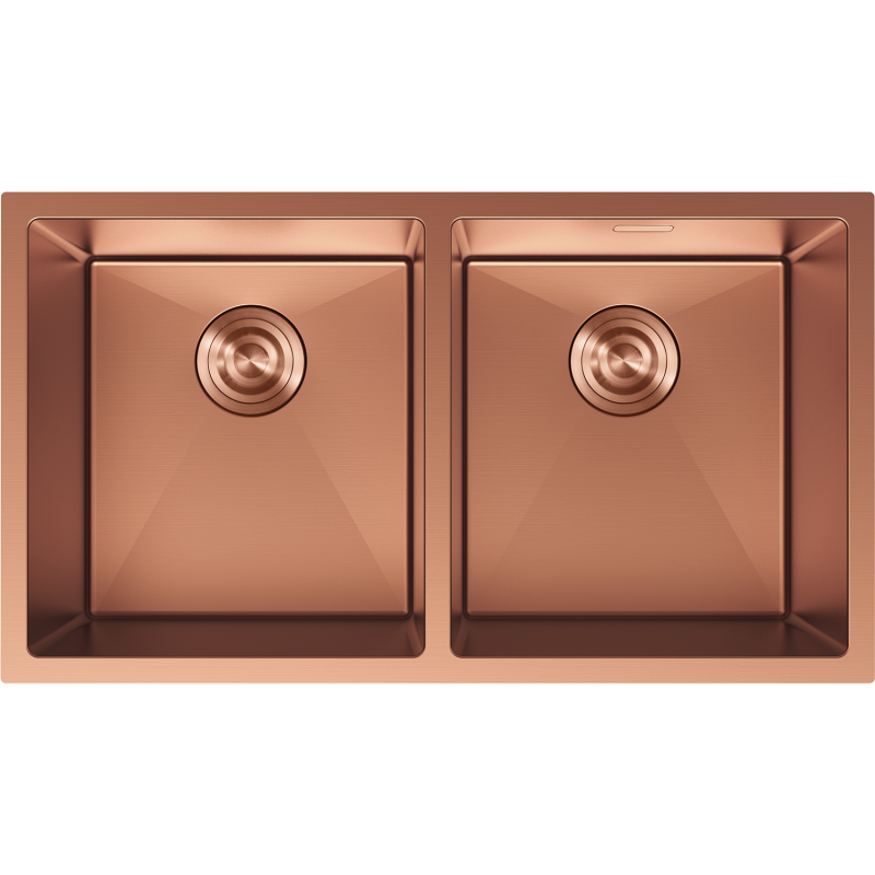 Mexen Binox dvoukomorový ocelový dřez 800 x 450 mm, měď - 6421802000-65
