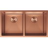 Mexen Binox dvoukomorový ocelový dřez 800 x 450 mm, měď - 6421802000-65