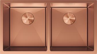 Mexen Binox dvoukomorový ocelový dřez 800 x 450 mm, měď - 6421802000-65