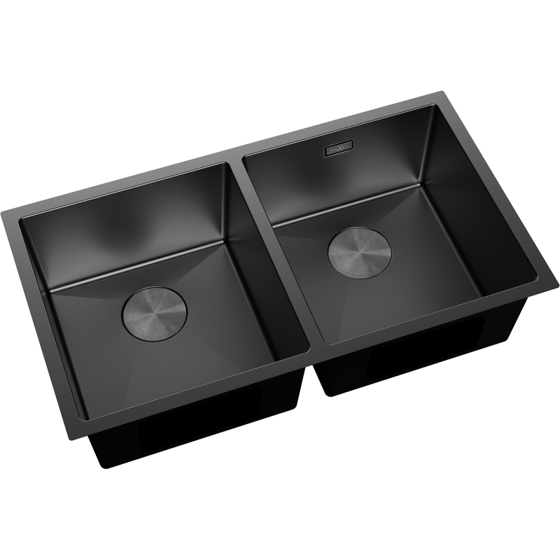 Mexen Binox nerezový dřez 2-komorový 800 x 450 mm, černý - 6421802000-70