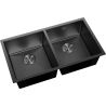 Mexen Binox nerezový dřez 2-komorový 800 x 450 mm, černý - 6421802000-70