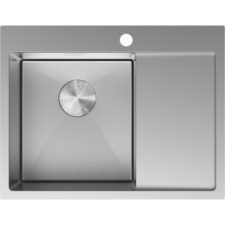 Mexen Exar ocelový dřez s 1 komorou a odkapávačem, levý 620 x 480 mm, inox - 6431621005L-01