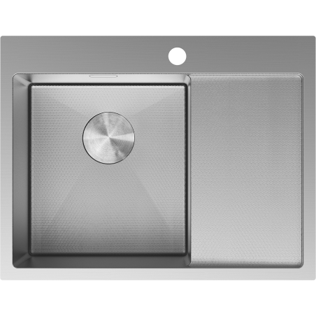 Mexen Exar ocelový dřez s jednou komorou a odkapávačem, levý 620 x 480 mm, inox HC - 6431621005L-01HC