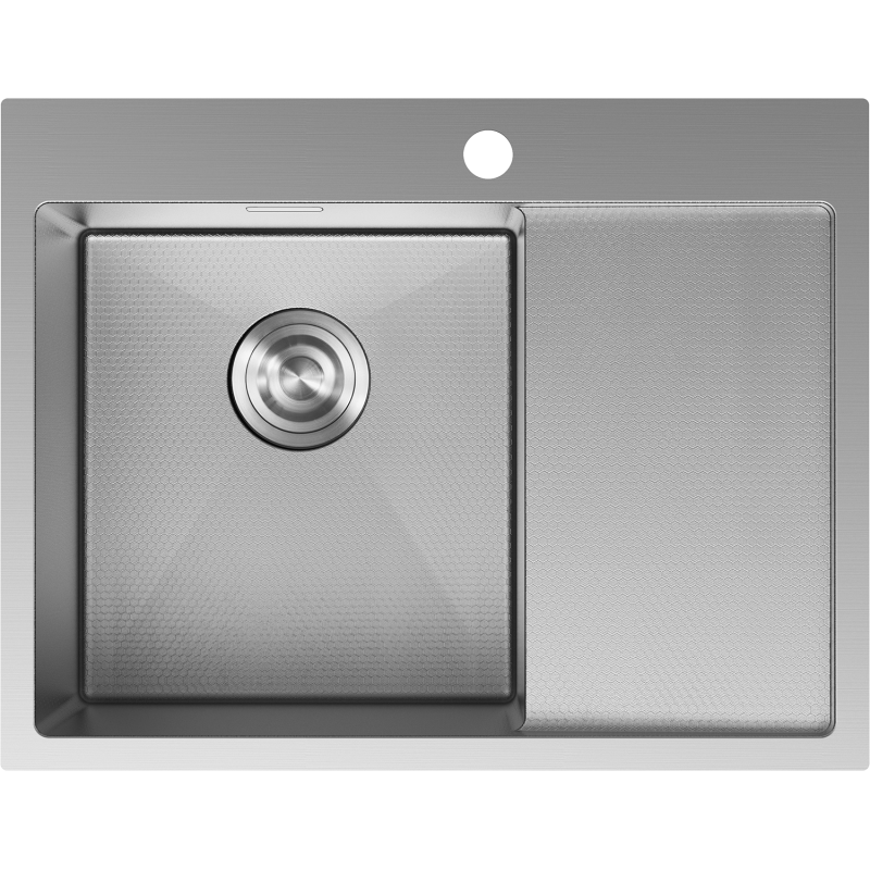 Mexen Exar ocelový dřez s jednou komorou a odkapávačem, levý 620 x 480 mm, inox HC - 6431621005L-01HC