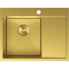 Mexen Exar nerezový dřez jednokomorový s odkapávačem, levý 620 x 480 mm, zlatý - 6431621005L-55
