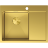 Mexen Exar nerezový dřez jednokomorový s odkapávačem, levý 620 x 480 mm, zlatý - 6431621005L-55