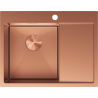 Mexen Exar ocelový dřez s 1 přihrádkou a odkapávačem, levý 620 x 480 mm, měď - 6431621005L-65