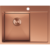Mexen Exar ocelový dřez s 1 přihrádkou a odkapávačem, levý 620 x 480 mm, měď - 6431621005L-65