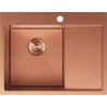 Mexen Exar ocelový dřez s 1 komorou s odkapávačem, levý 620 x 480 mm, měď HC - 6431621005L-65HC