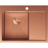Mexen Exar ocelový dřez s 1 komorou s odkapávačem, levý 620 x 480 mm, měď HC - 6431621005L-65HC
