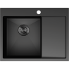 Mexen Exar nerezový dřez s 1 komorou a odkapávačem, levý 620 x 480 mm, černý - 6431621005L-70