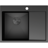 Mexen Exar nerezový dřez s 1 komorou a odkapávačem, levý 620 x 480 mm, černý - 6431621005L-70