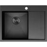 Mexen Exar ocelový dřez s 1 komorou a odkapávačem, levý 620 x 480 mm, černý HC - 6431621005L-70HC