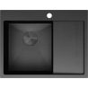 Mexen Exar ocelový dřez s 1 komorou a odkapávačem, levý 620 x 480 mm, černý HC - 6431621005L-70HC