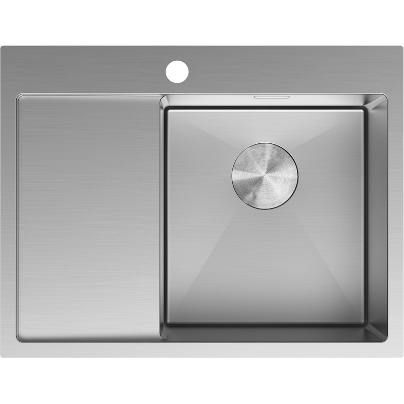 Mexen Exar ocelový dřez s 1 komorou a odkapávačem, pravý 620 x 480 mm, inox - 6432621005P-01