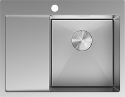 Mexen Exar ocelový dřez s 1 komorou a odkapávačem, pravý 620 x 480 mm, inox - 6432621005P-01