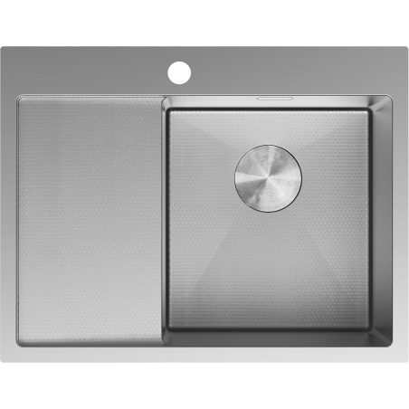 Mexen Exar nerezový dřez s 1 komorou a odkapávačem, pravý 620 x 480 mm, inox HC - 6432621005P-01HC