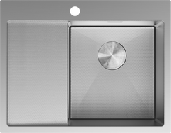 Mexen Exar nerezový dřez s 1 komorou a odkapávačem, pravý 620 x 480 mm, inox HC - 6432621005P-01HC