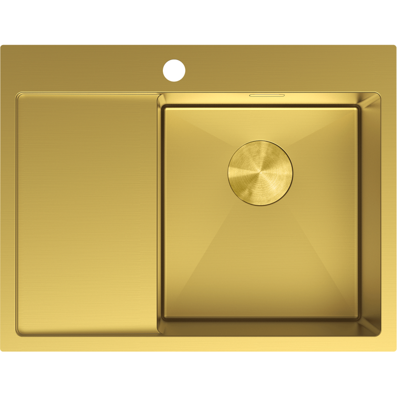 Mexen Exar ocelový dřez s 1 komorou a odkapávačem, pravý 620 x 480 mm, zlatý - 6432621005P-55