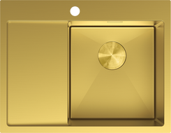 Mexen Exar ocelový dřez s 1 komorou a odkapávačem, pravý 620 x 480 mm, zlatý - 6432621005P-55