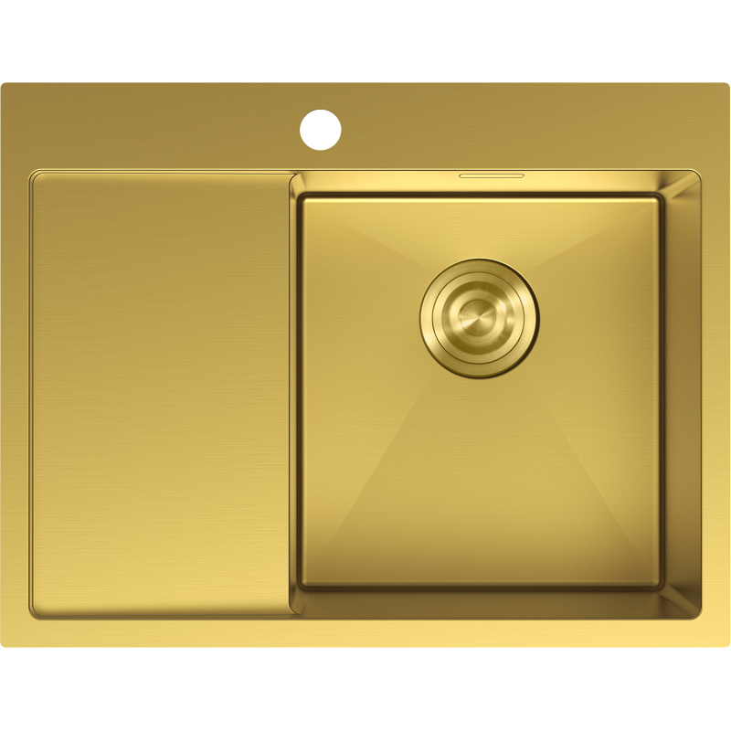 Mexen Exar ocelový dřez s 1 komorou a odkapávačem, pravý 620 x 480 mm, zlatý - 6432621005P-55