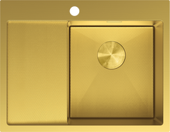 Mexen Exar ocelový dřez s odkapávačem, pravý 620 x 480 mm, zlatý HC - 6432621005P-55HC