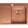 Mexen Exar ocelový dřez s jednou komorou a odkapávací plochou, pravý 620 x 480 mm, měď - 6432621005P-65