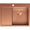 Mexen Exar ocelový dřez s jednou komorou a odkapávací plochou, pravý 620 x 480 mm, měď - 6432621005P-65