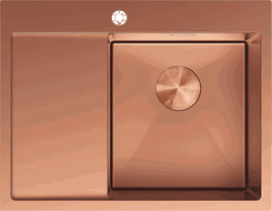 Mexen Exar ocelový dřez s jednou komorou a odkapávací plochou, pravý 620 x 480 mm, měď - 6432621005P-65