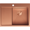Mexen Exar ocelový dřez s jednou komorou s odkapávačem, pravý 620 x 480 mm, měď HC - 6432621005P-65HC