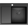 Mexen Exar ocelový dřez s jednou komorou a odkapávačem, pravý 620 x 480 mm, černý - 6432621005P-70