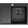 Mexen Exar ocelový dřez s jednou komorou a odkapávačem, pravý 620 x 480 mm, černý - 6432621005P-70