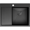 Mexen Exar ocelový dřez 1-komorový s odkapávačem, pravý 620 x 480 mm, černý HC - 6432621005P-70HC