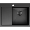 Mexen Exar ocelový dřez 1-komorový s odkapávačem, pravý 620 x 480 mm, černý HC - 6432621005P-70HC