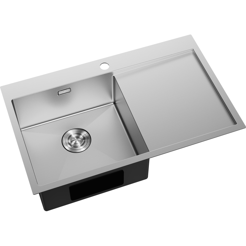 Mexen Exar nerezový kuchyňský dřez s odkapávačem, levý 780 x 480 mm, inox - 6433781010L-01