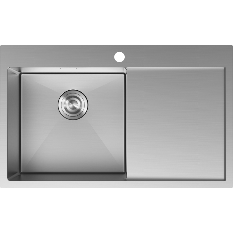 Mexen Exar nerezový kuchyňský dřez s odkapávačem, levý 780 x 480 mm, inox - 6433781010L-01