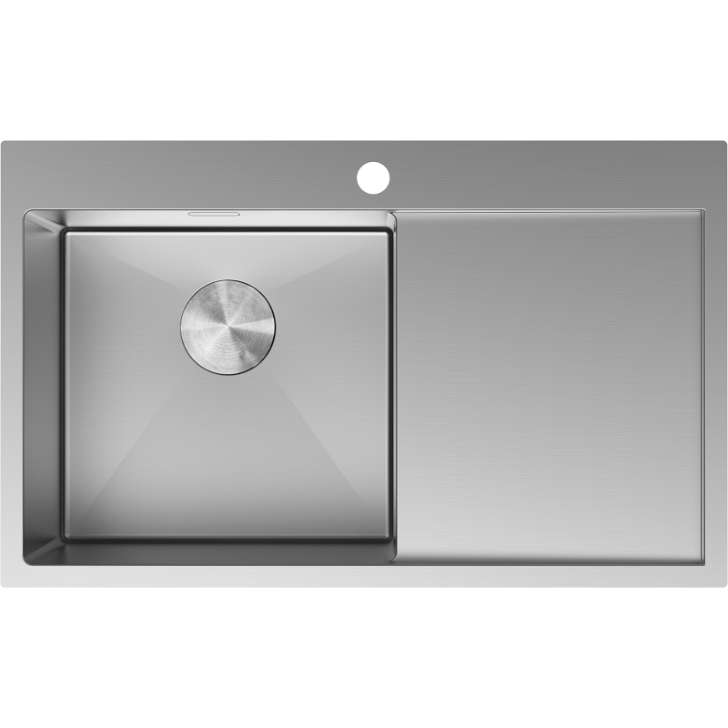 Mexen Exar nerezový kuchyňský dřez s odkapávačem, levý 780 x 480 mm, inox - 6433781010L-01